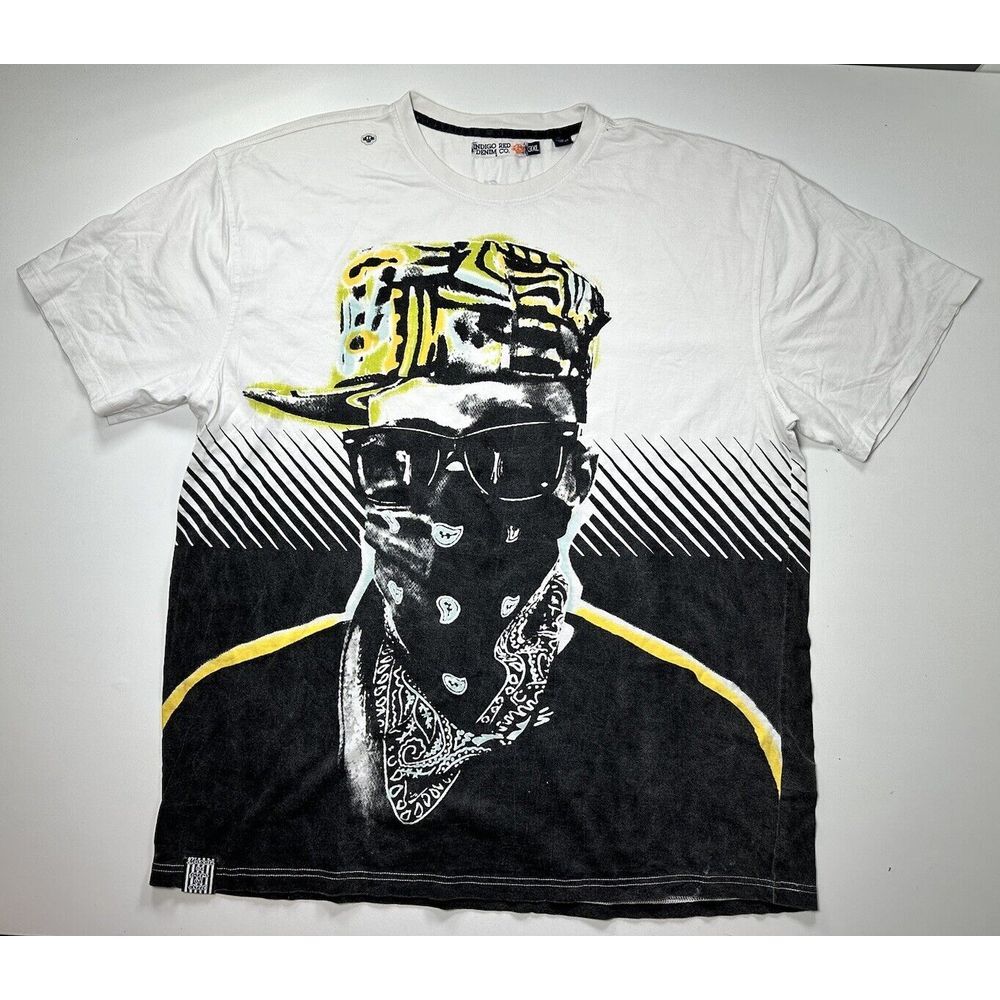 Indigo Red Denim‎ Co. T-shirt Mens 3XL Gangsta White Short Sleeve Graphic Tee